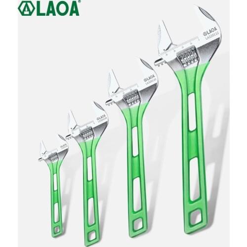 LAOA Adjustable Wrench Long Handle Lightweight Large Opening Adjustable Mouth Bathroom Small Wrench Multifunctional Wrench