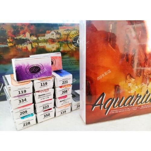 RS Poland Original RomanSzmal Watercolor Paint Acuarelas Pigment Solid Full Pans Encyclopedia Block Aquarela Set Art Supplies