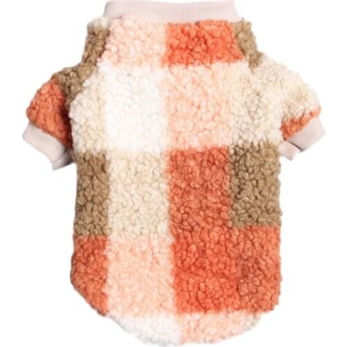 Warm Dog Sweater Soft Fleece Puppy Pet Clothes Dog Plaid Shirt Winter Outfits Sweatshirt For Small Dogs Cats Chihuahua Teddy