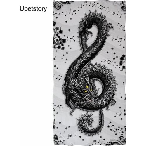 Upetstory Soft Cotton Music Dragon Printed Bath Towel for Children toalla playa Kid Women Beach Towel Quick-dry Bathroom Towels