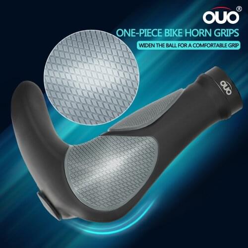 OUO Bike Grips One-piece MTB Hand Resting Handlebar Grips Cycling Horn Anti-slip Bicycle Bar Ends Shock Absorbtion