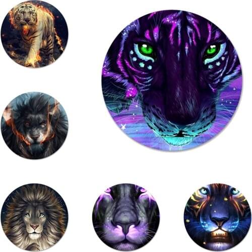 Animal Lion Tiger Icons Pins Badge Decoration Brooches Metal Badges For Clothes Backpack Decoration