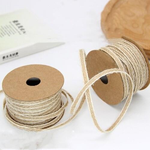 10M Natural Hemp Ribbon Jute Burlap Ribbons Tape for Handmade DIY Gift Wrapping Party Wedding Decoration Arts and Crafts