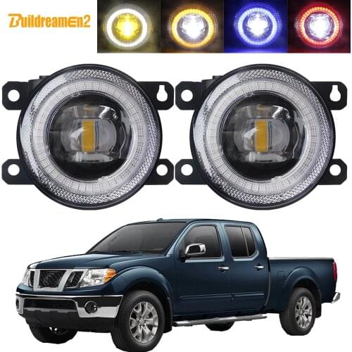 2 X Car LED Lens Fog Light Assembly Angel Eye DRL 30W 8000LM For Nissan Frontier 2005-2015 (2011-2015 must have metal bumper)