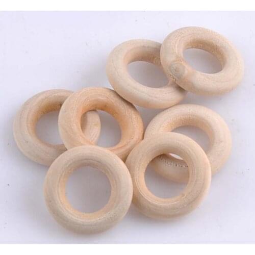 20pcs - Large Wooden Ring - 1 inch diameter (25mm) - Great for Jewelry, Teethers, Rings Toss Games and More free shipping