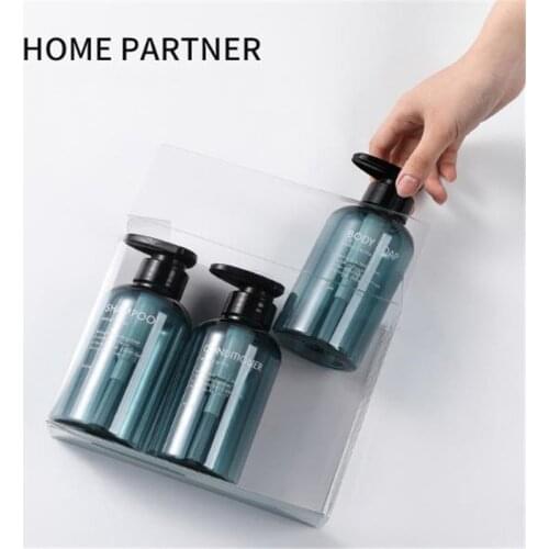 3pcs/set Soap Dispenser Bottle Bathroom Shampoo Bottle Large-capacity Press Type Lotion Body Soap Empty Bottle Set 500ML