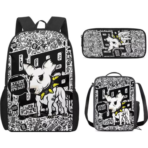 Binienty Custom Print Kids Schoolbag 3pcs Sets Student Durable Lightweight Backpack School Bags for Children Boys Girls