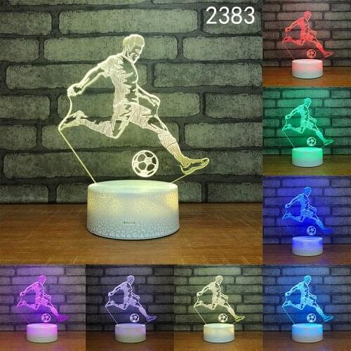 7 Color Changing Touch Switch Table Desk Light 3D Acrylic LED Night Light Lamp Acrylic Atmosphere Light for Football Fans