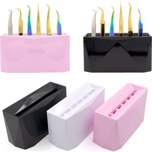6 Holes Acrylic Eyelash Tweezer Storage Stand Holder Lash Extension Tools Organizer Beauty Eyebrow Makeup Rack 3 Colors