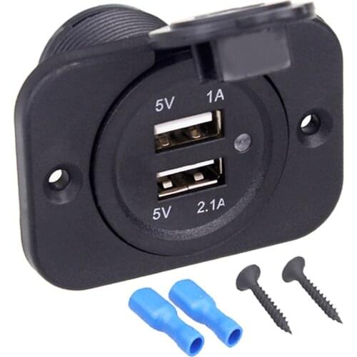 DIY Modification Car Charger Motorcycle Dual USB Charger 5V 3.1A Cigarette Lighter Socket Power Adapter Outlet Charger 12V-24V