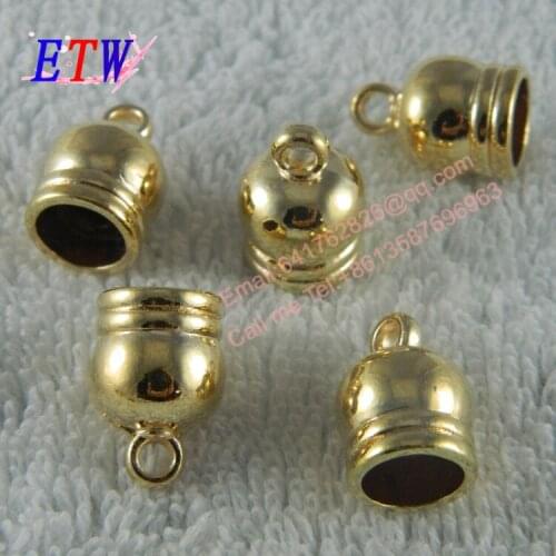 Free shipping Fashion Metal Cord End DIY Plating Gold Stopper 50pcs/lot ring bell Middle Size for wholesale and retail