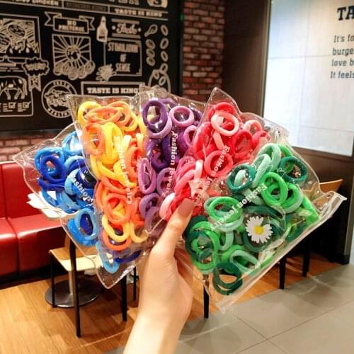 Kids Candy Color Hair Rope Elastic Scrunchie Hair Bands Daisy Bag Hair Rings Rubber Band For Girls Princess Hair Accessories