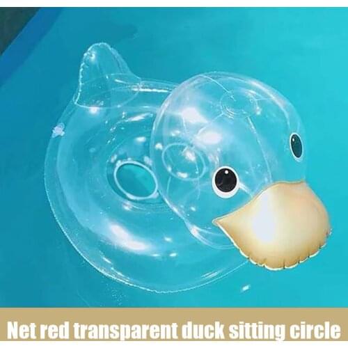 Baby Swim Toddler Cute Transparent Duck Float Swimming Ring Baby Safety Buoyancy Ring