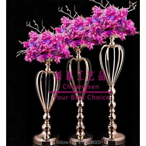 European Metal Candle Holder Simple Golden Wedding Decoration Bar Flower Stand Party Decoration Centerpiece Metal Flower Holders