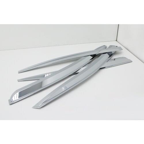 Chrome door visor side window deflector shade sun rain shield silver trips eaves for Kia Pride(4) 2011 RIO