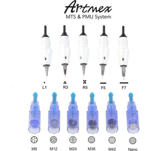 10/50/100Pcs Microblading Artmex Needle 9/12/24/36/42/nano Microneedle Tattoo Needle PMU & MTS Therapy System For Artmex Machine