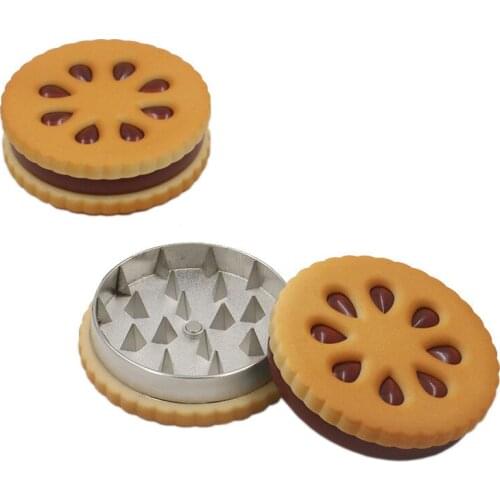 Portable New Creative Biscuits shape Grinder 55mm2 Layer Metal Grinder Herbal Grinder Tobacco Accessories
