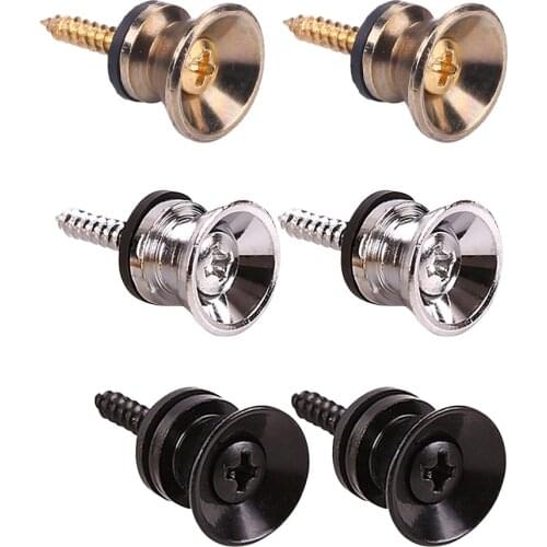 2pcs Guitar Pegs Metal Anti-slip Strap Buckle Locking Pin for Bass Ukulele Metal End Locking Parts Locking Pin for Bass Ukulele