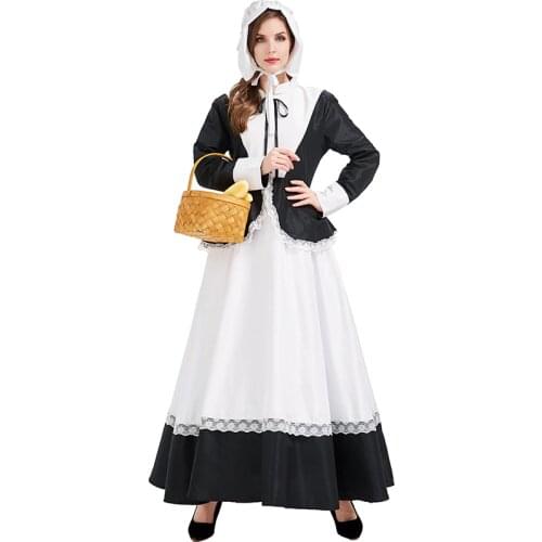 Farm Maid Vintage Manor Servant Uniform Long Dress Cosplay Costume Suit for Girls Woman Maid Party Stage Costumes
