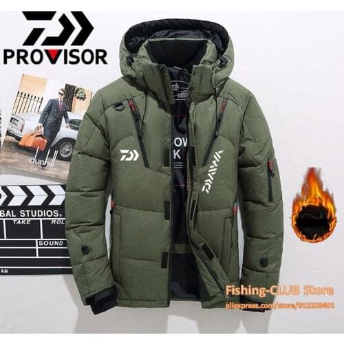 2021 New Daiwa Fishing Jacket Coats Winter For Fishing Men White Duck Down Keep Warm Jacket Outdoor Sports Fishing Clothing