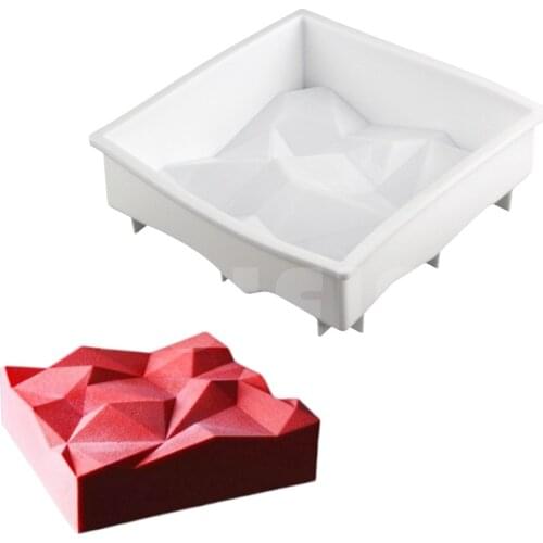 DIY Square Irregular Pattern Silicone cake mold dessert Mousse Cover Cake Mould Silicone Bakeware Cake Pan