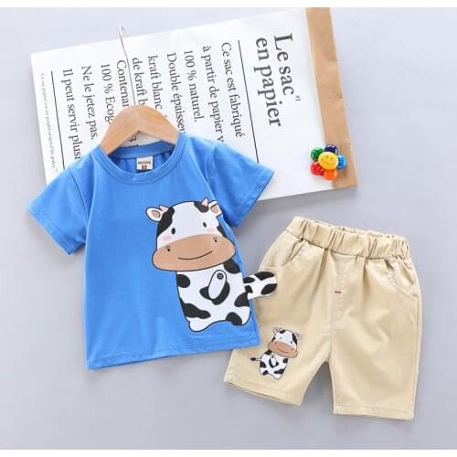 LISUNNY 2021 Summer Baby Boys Clothing Sets Toddler Infant Casual Cartoon Short Sleeve T Shirt Shorts Children Kids Clothes