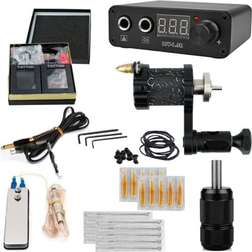 Tattoo machine professional tattoo set tattoo machine set tattoo machine + power + needle + pedal + link line free shipping