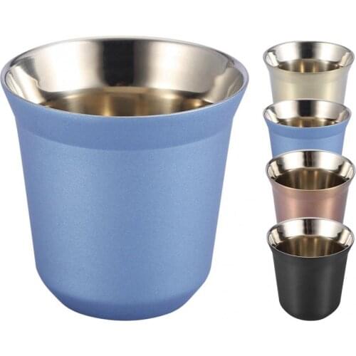 85ML Reusable Coffee Mug Double Wall Stainless Steel Water Tea Coffee Cup Whiskey Milk Mugs Outdoor Travel Camping Cup