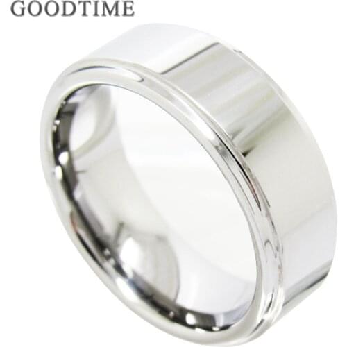 Fashion Men Tungsten Carbide Rings Engagement Wedding Shiny Smooth Tungsten Wedding Band Jewelry Accessories Gift For Male