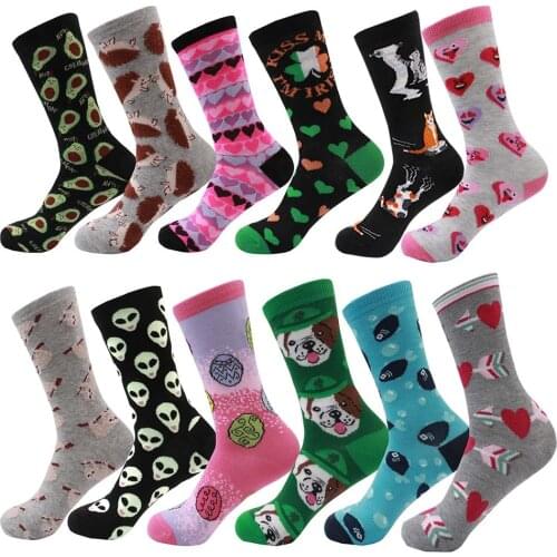 Fashion Happy Socks Cotton Soft Beautiful Curve Men Funny Women Ladies Girls Art Socks