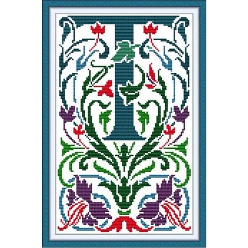 Letter cross stitch kit aida 14ct 11ct count printed canvas stitches embroidery DIY handmade needlework