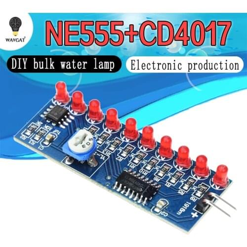 Smart Electronics Kits NE555+CD4017 Light Water Flowing Light LED Module DIY Kit Learn electronic principles, childrens lab