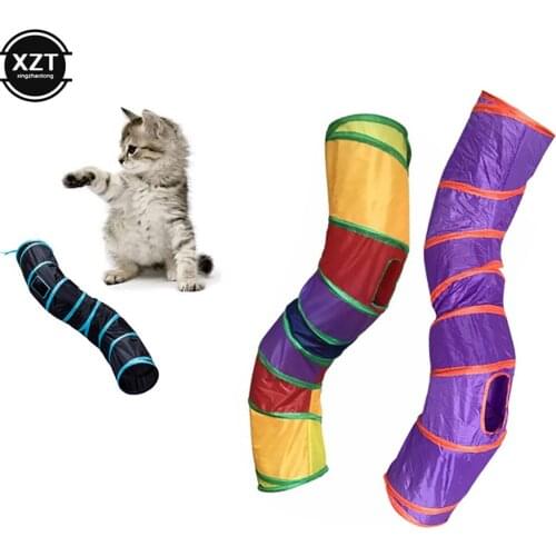 New Cat Tunnel Pet Tube Collapsible Play Toy Indoor Outdoor Kitty Puppy Toys for Puzzle Exercising Hiding Training