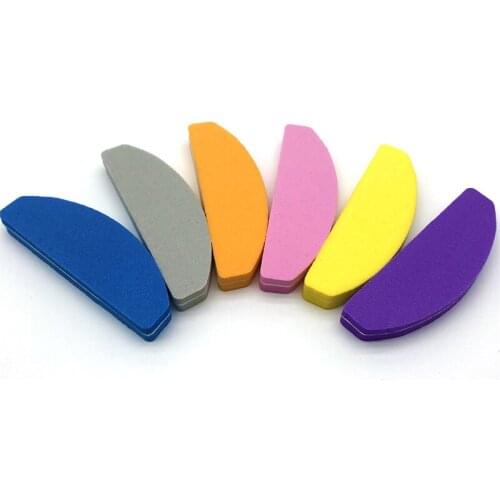 5pcs Nail File for UV Gel Nail Polish Colorful Sponge Nail Art Manicure Pedicure Buffer Mini Half Moon Sanding Buffer Block