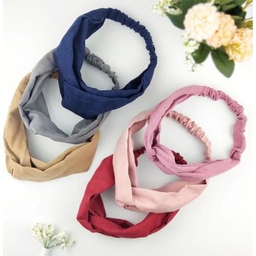 Fashion Hair Accessories for Women Girls Hair Bands Print Headbands Vintage Cross Turban Scarf Scrunchies Headband Accessory