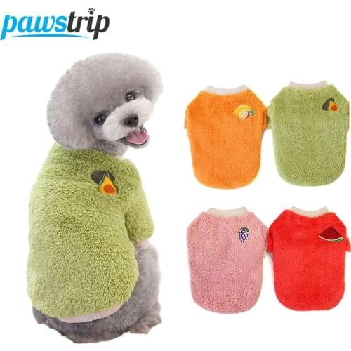 Pawstrip Soft Fleece Dog Shirt Winter Dog Clothes Chihuahua Yorkie Clothing For Dogs Cats Shirts Winter Clothing Small Dog Coat