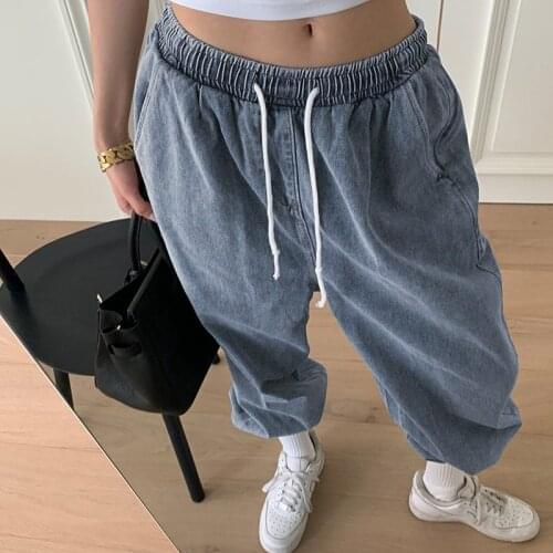 SEASONS Hip Hop Baggy Jeans Women Casual High Waist Loose Female 90s Joggers 2020 Autumn Streetwear Denim Harem Pants ASPA81797