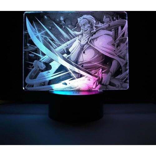 Colorful Two Tone Acrylic Table Light Anime Pirate Figure Two Tone LED Lamp Silvers Rayleigh for Birthday Gift Bedroom Decor