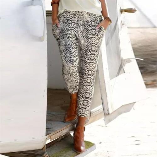 Women High Waist Printing Easy Trousers Long Pants Boho Beach Pockets Pants Ladies casual pants trousers bohemian beach Pants