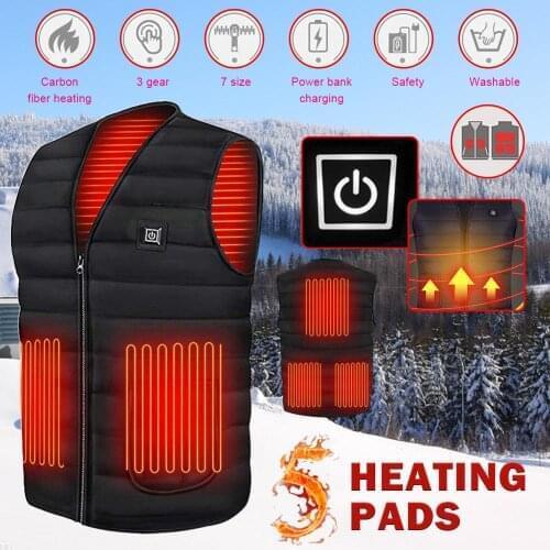 Electric Heated Vest Men Women Washable Heating Waistcoat Thermal Warm Clothing Usb Heated Outdoor Vest Winter Heated Jacket
