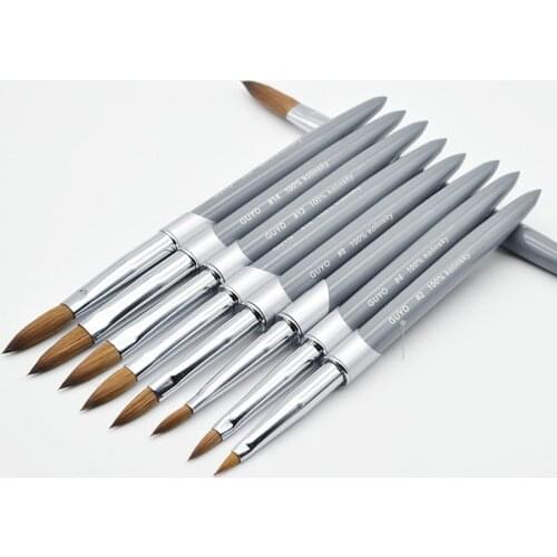 100% Kolinsky Sable Acrylic Nail Brush Manicure Powder Art Brush Gel Builder Brushes Choose Size