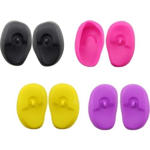 2 pair silicone Hair dyed earmuffs reuse waterproof ear cover salon barber hair styling tools accessories