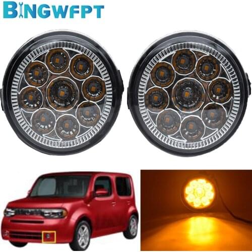 261508990B For NISSAN CUBE Z12 Hatchback 2010- 2011 2012 2013 2014 Car Styling Front LED Fog Lamps Fog Lights 26150-8990B