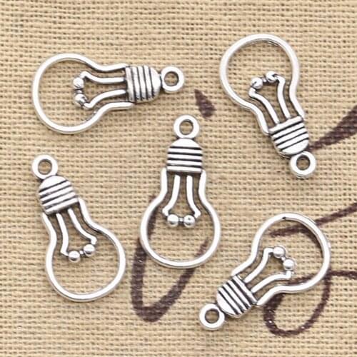30pcs Charms Light Bulb 21x11mm Antique Making Pendant fit,Vintage Tibetan Bronze Silver color,DIY Handmade Jewelry