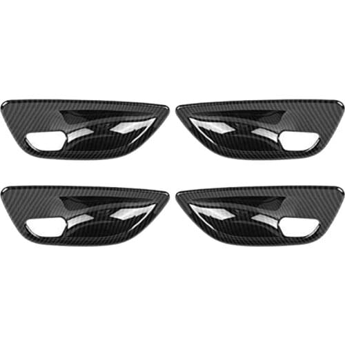 4Pcs Carbon Fiber Interior Door Handle Bowl Cover Trim For-BMW 5 Series F10 2011-2016