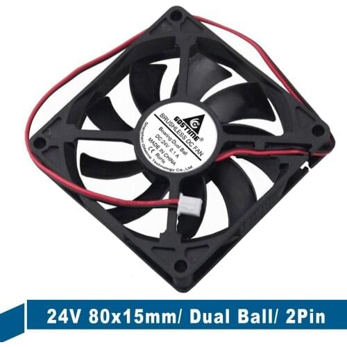 50Pieces LOT Gdstime DC 24V Ball Bearing Brushless Radiator Cooler Cooling Fans 80mm 80x80x15mm 8015B 8CM 8015 2Pin
