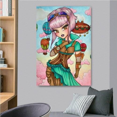 Diy 5D diamond Embroidery Cartoon girl hot air balloon Diamond Painting Cross-Stitch Needlework mosaic puzzle full drill A1922