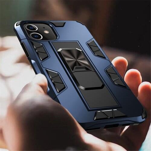 For iPhone 11 Case 12 Pro Max SE 2 2020 XS XR Cover Armor Shockproof Case For iPhone 12 Mini X XS MAX XR 7 8 Plus Kickstand Case