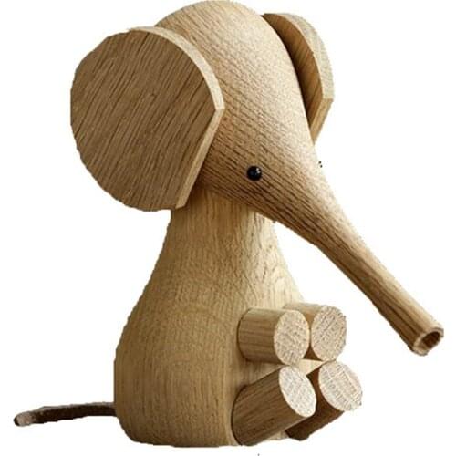 Wood Elephant Household Furnishings Puppet Elephant Creative Wood Crafts for Children, Adults Home Decorations