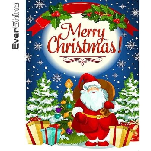 Evershine 5D DIY Diamond Painting Santa Claus Cross Stitch Diamond Embroidery Cartoon Picture Rhinestone Mosaic Christmas Gift
